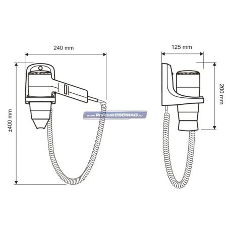 Starmix Hajszárító HFTW12 falitartóval