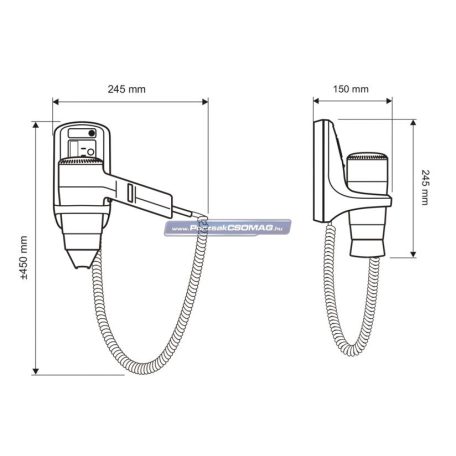 Starmix Hajszárító HFTW12S falitartóval