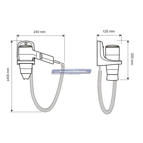 Starmix Hajszárító HFTW16 falitartóval
