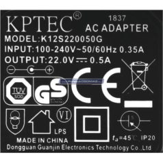 Akkumulátor töltő 22V 0,5Ah 11W porszívóhoz 12019020