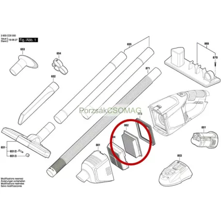 Hepa szűrő Bosch 1600A002PS