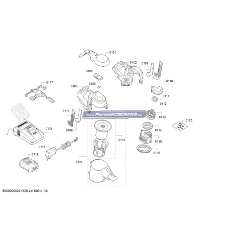 Teleszkópos porszívócső Bosch Unlimited7, ProHygienic Aqua 17008387