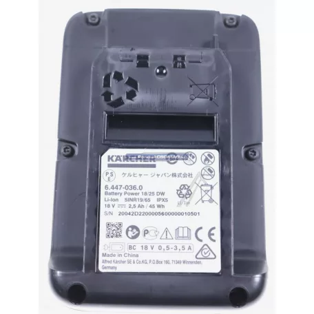 Akkumulátor 18V 2,5Ah 45Wh Li-Ion porszívókhoz Karcher 2.445-034.0