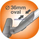 Körkefe és kárpittisztító porszívófej Electrolux 36mm ovális ZE117 9001677963