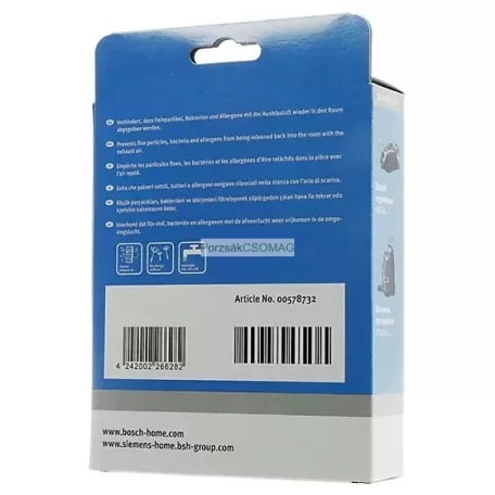 Hepa szűrő Bosch BBZ151HF 00578732 00575184 17007970