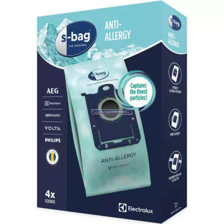 Porzsák E206S 4db/csomag S-Bag Antiallergén Electrolux mikroszálas SBAG