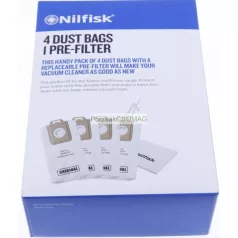 Porzsák NILFISK 128389187 4db/csomag mikroszálas