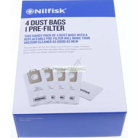 Porzsák NILFISK 128389187 4db/csomag mikroszálas