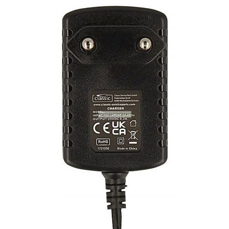 Akkumulátor töltő 25V 0,2A porszívóhoz SPECIÁLIS DUGÓVAL