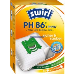   Swirl PH86 porzsák 4db/csomag + 1db mikroszűrő S-Bag Antiallergén mikroszálas SBAG