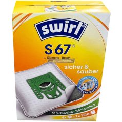   Porzsák SWIRL S67 4db/csomag + 1db mikroszűrő, Antiallergén, mikroszálas BBZ41FGALL kompatibilis