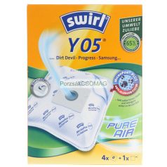   Porzsák SWIRL Y05 4db/csomag + 1db mikroszűrő, Antiallergén, mikroszálas