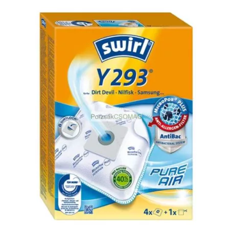 Porzsák SWIRL Y293 4db/csomag + 1db mikroszűrő, Antiallergén, mikroszálas