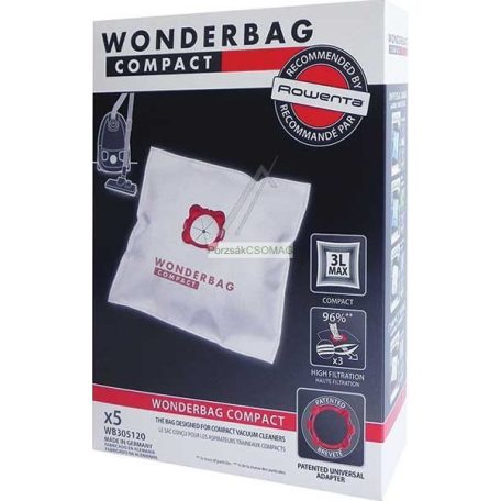 Mikroszálas porzsák 5db/csomag Rowenta Wonderbag WB305120